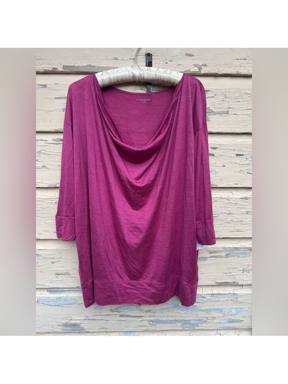 Eileen Fisher Silk Cotton Blend Lagenlook Office Minimalist Career Blouse Top 1X